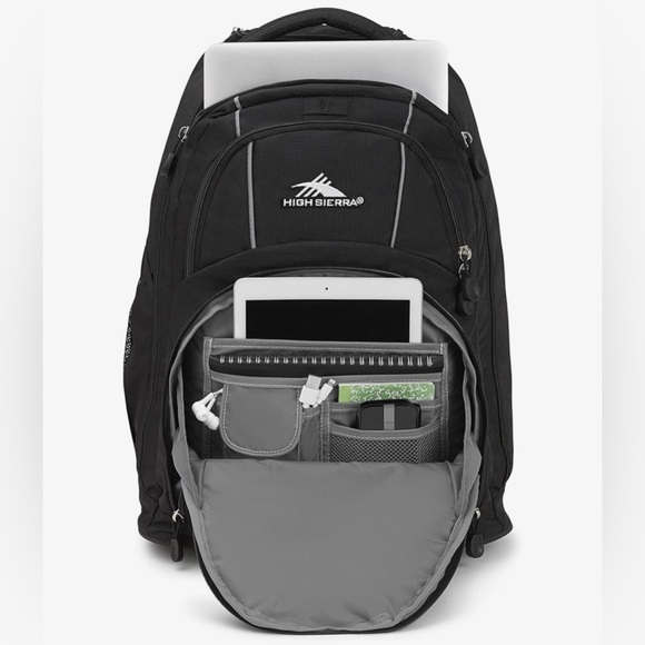 High Sierra Black Rolling Backpack - Picture 4 of 9